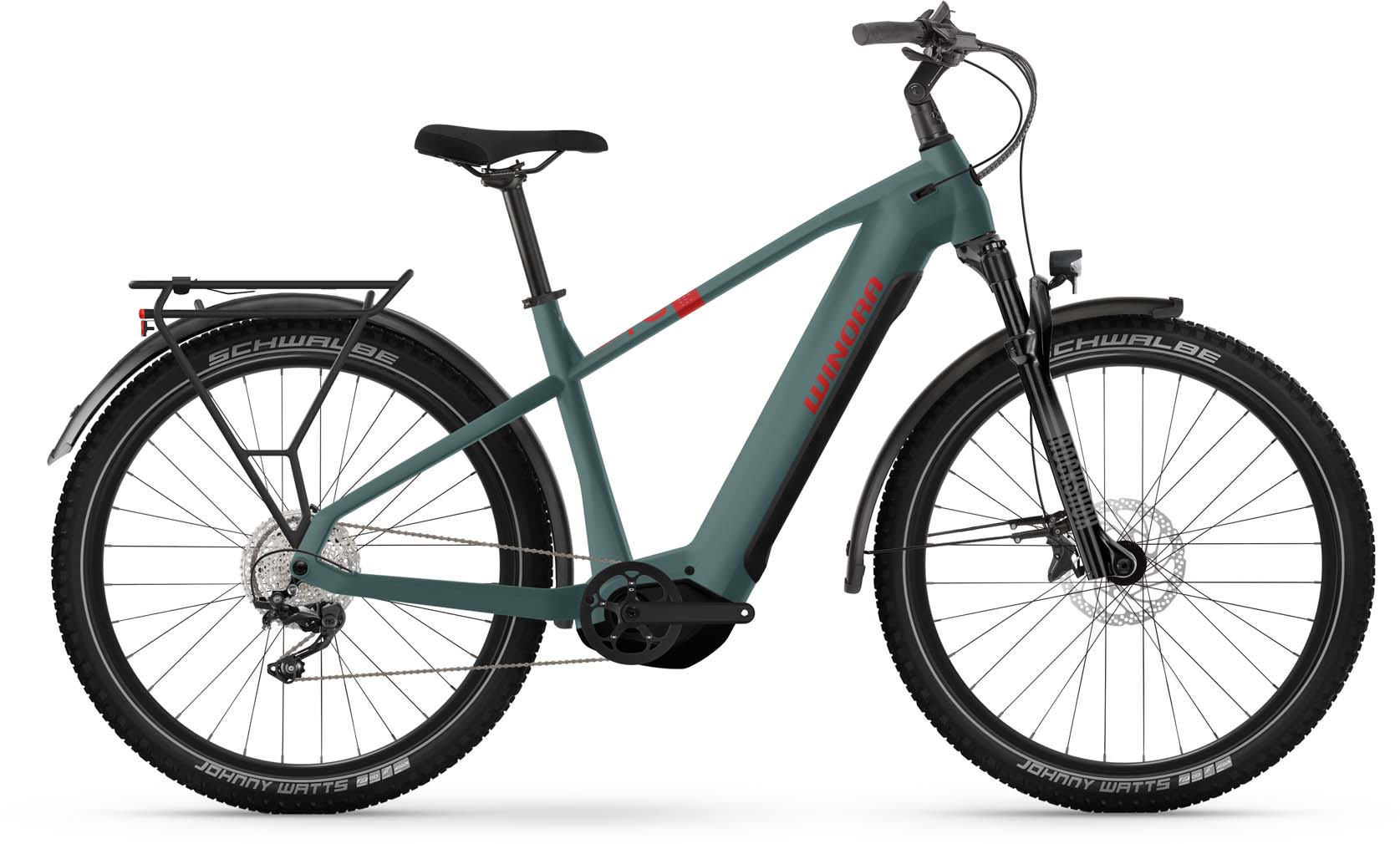 Winora Yucatan X12 metallic stone blue matte 2023 - Vélo trekking électrique Homme