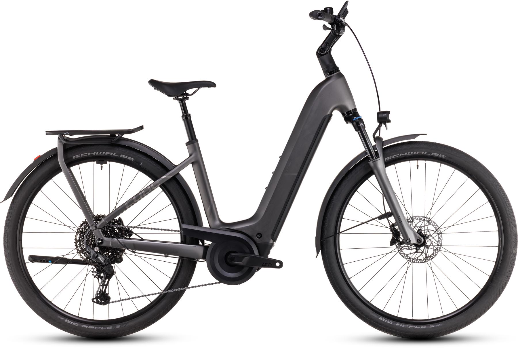 Cube Kathmandu Hybrid Pro 800 slabgrey n chrome 2025 - Vélo trekking électrique col de cygne