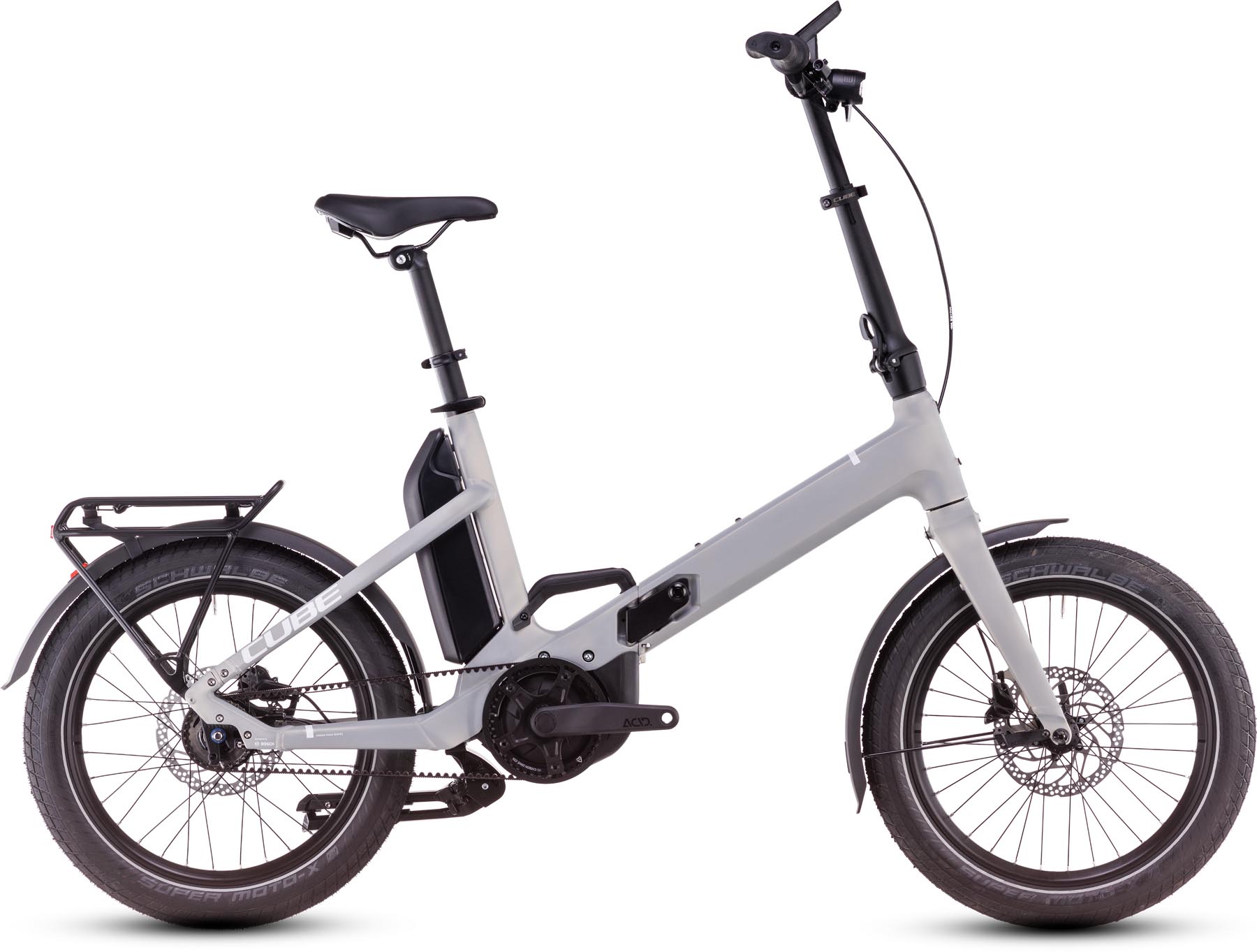 Cube Fold Hybrid Comfort 500 pearlysilver n white 2025 - Vélo électrique pliant