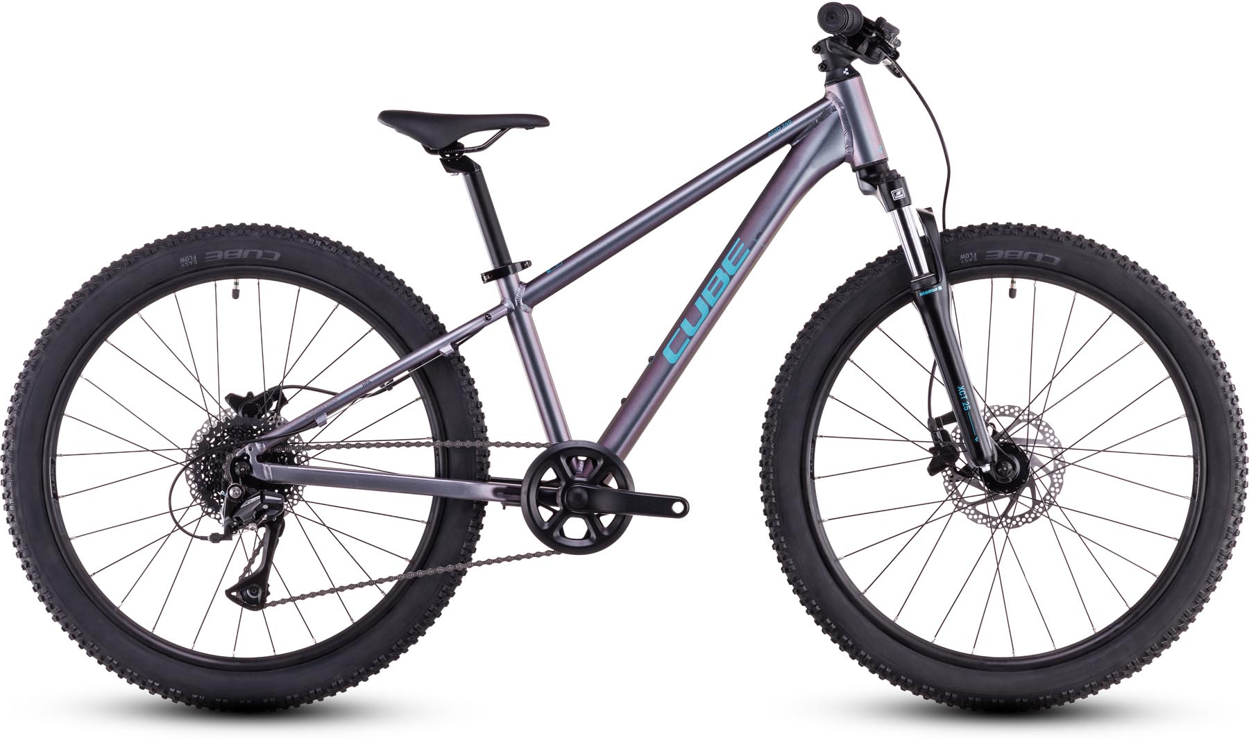 Cube Acid 240 Disc galactic n cyan 2025 - Vélo enfant 24 pouces