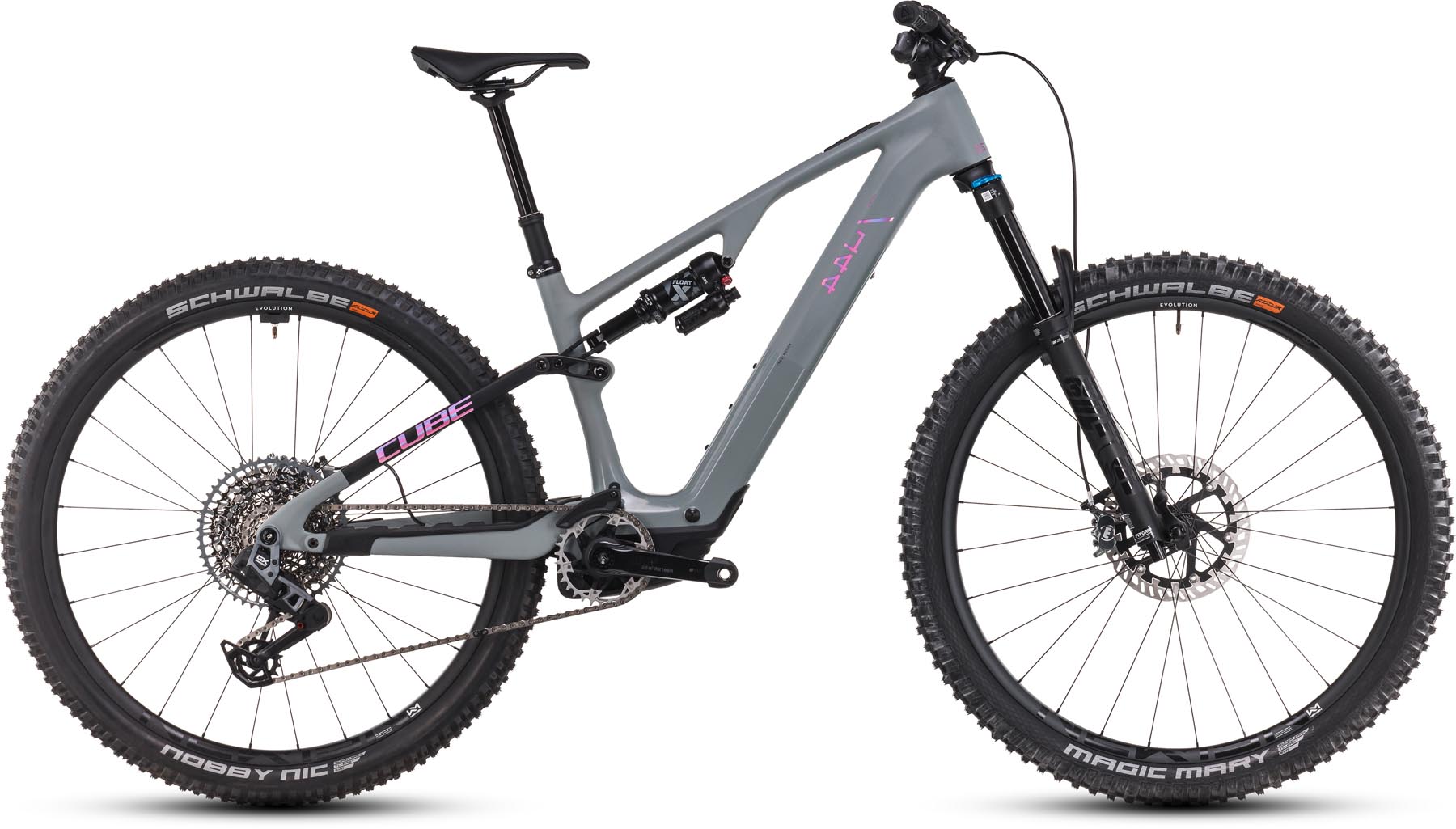 Cube AMS Hybrid ONE44 C:68X TM 400X 29 swampgrey n purplereflex 2025 - VTT tout suspendu électrique