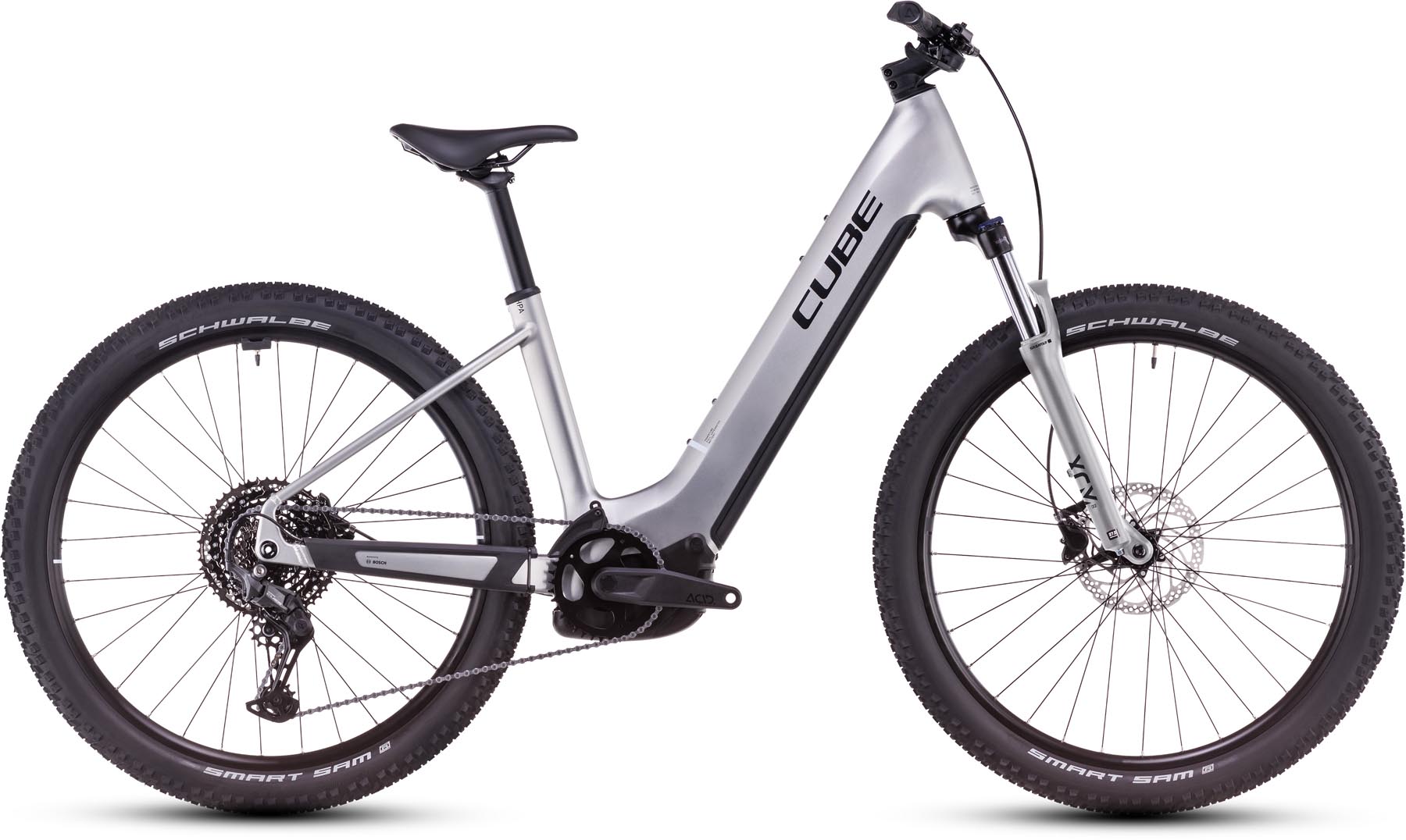 Cube Reaction Hybrid ONE 800 silver n black 2025 - VTT semi-rigide électrique col de cygne