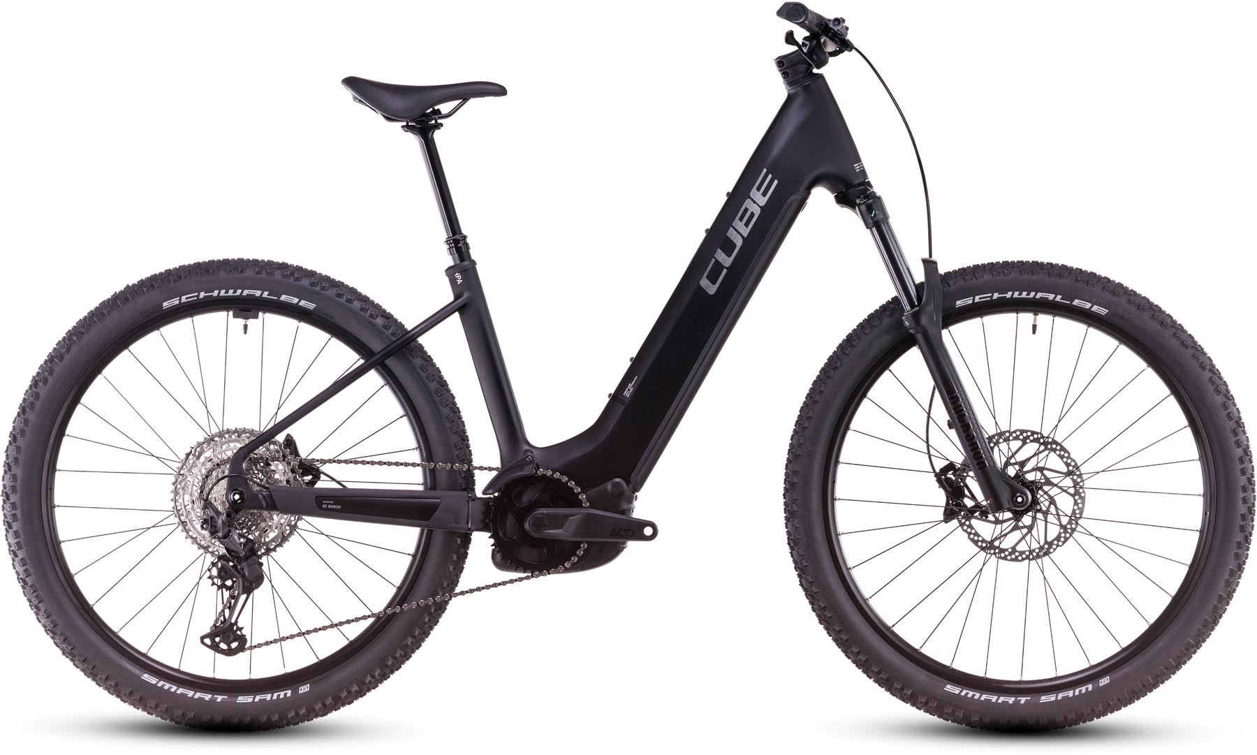 Cube Reaction Hybrid Race 800 black n metal 2025 - VTT semi-rigide électrique col de cygne
