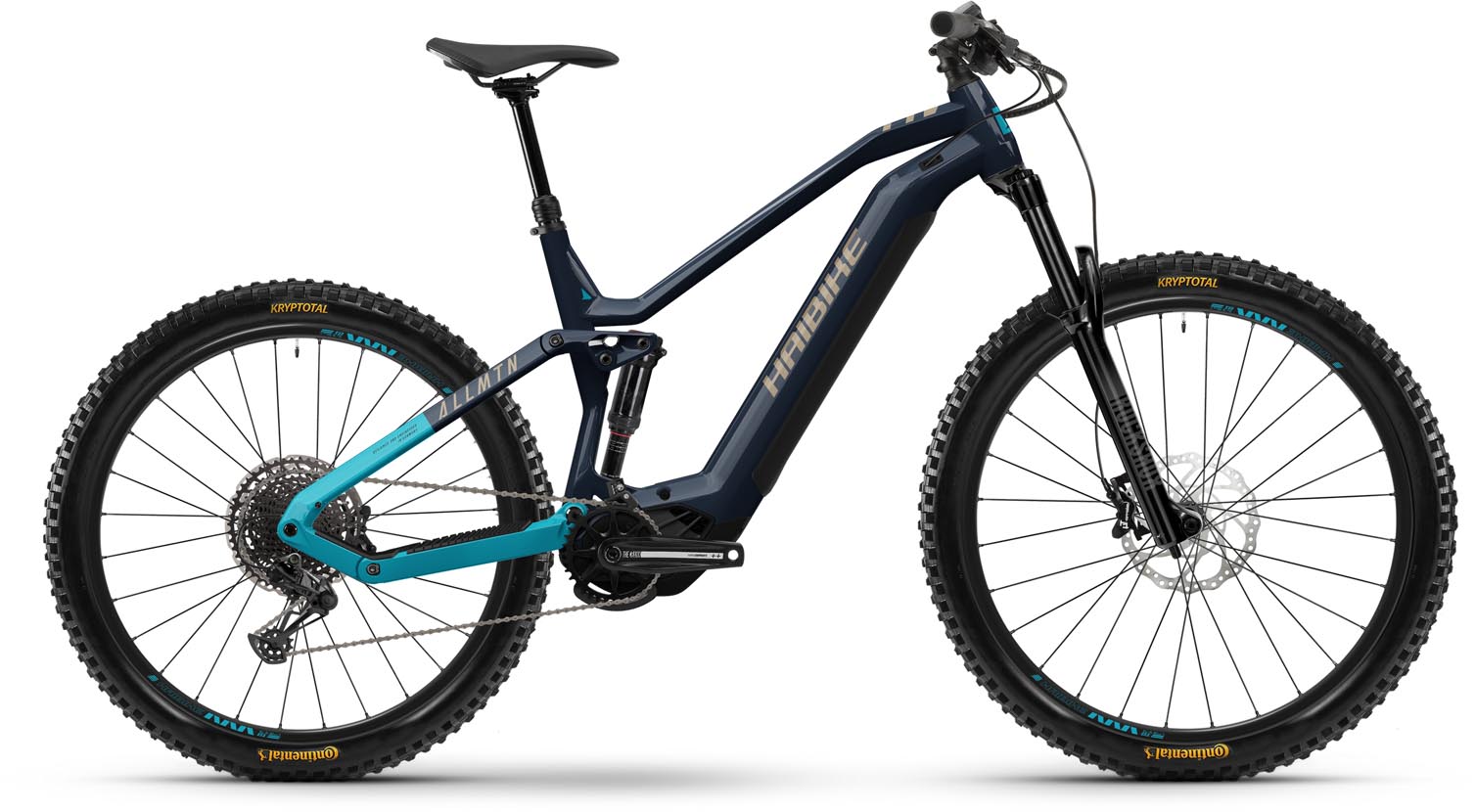 Haibike AllMtn 2 blue / cyan / caramel gloss 2024 - VTT tout suspendu électrique - Peinture endommagée - 41 cm