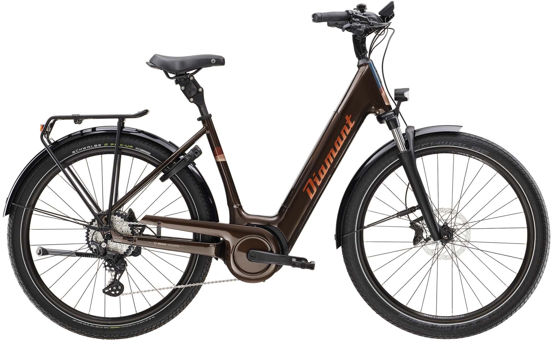 Diamant Mandara 160 Gen 3 TIE 545Wh Berninabraun Metallic 2023 - Vélo trekking électrique col de cygne