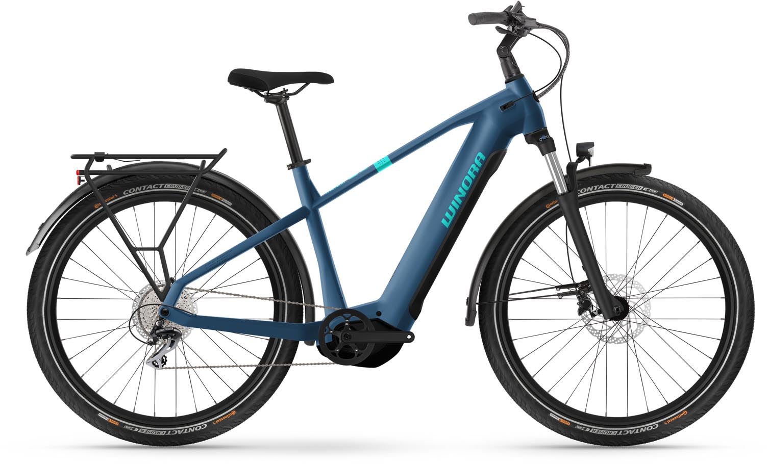 Winora Yucatan X8 Darkblue matt 2024 - Vélo trekking électrique Homme