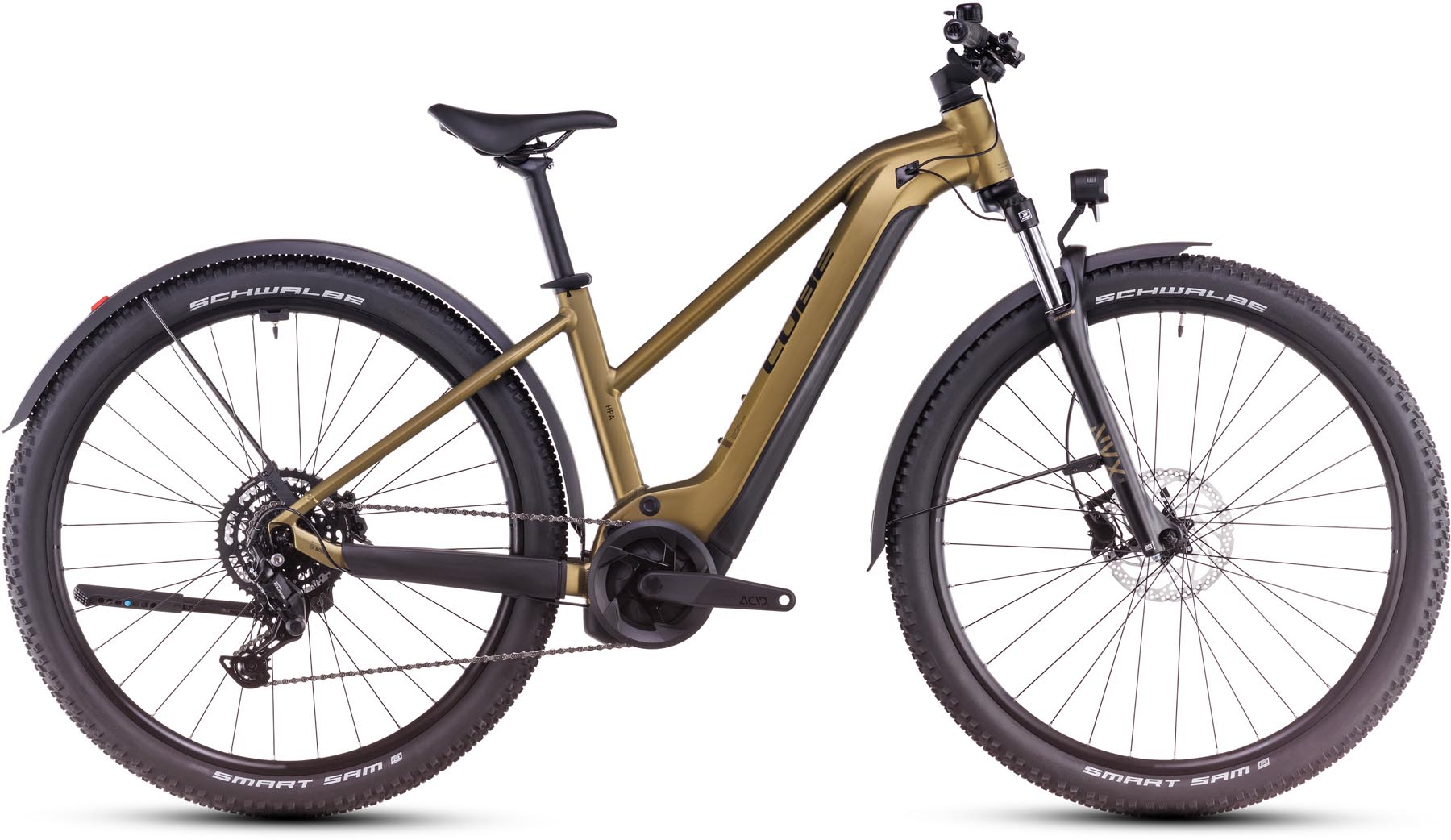 Cube Reaction Hybrid Performance 625 Allroad goldenlime n black 2025 - VTT semi-rigide électrique Femme