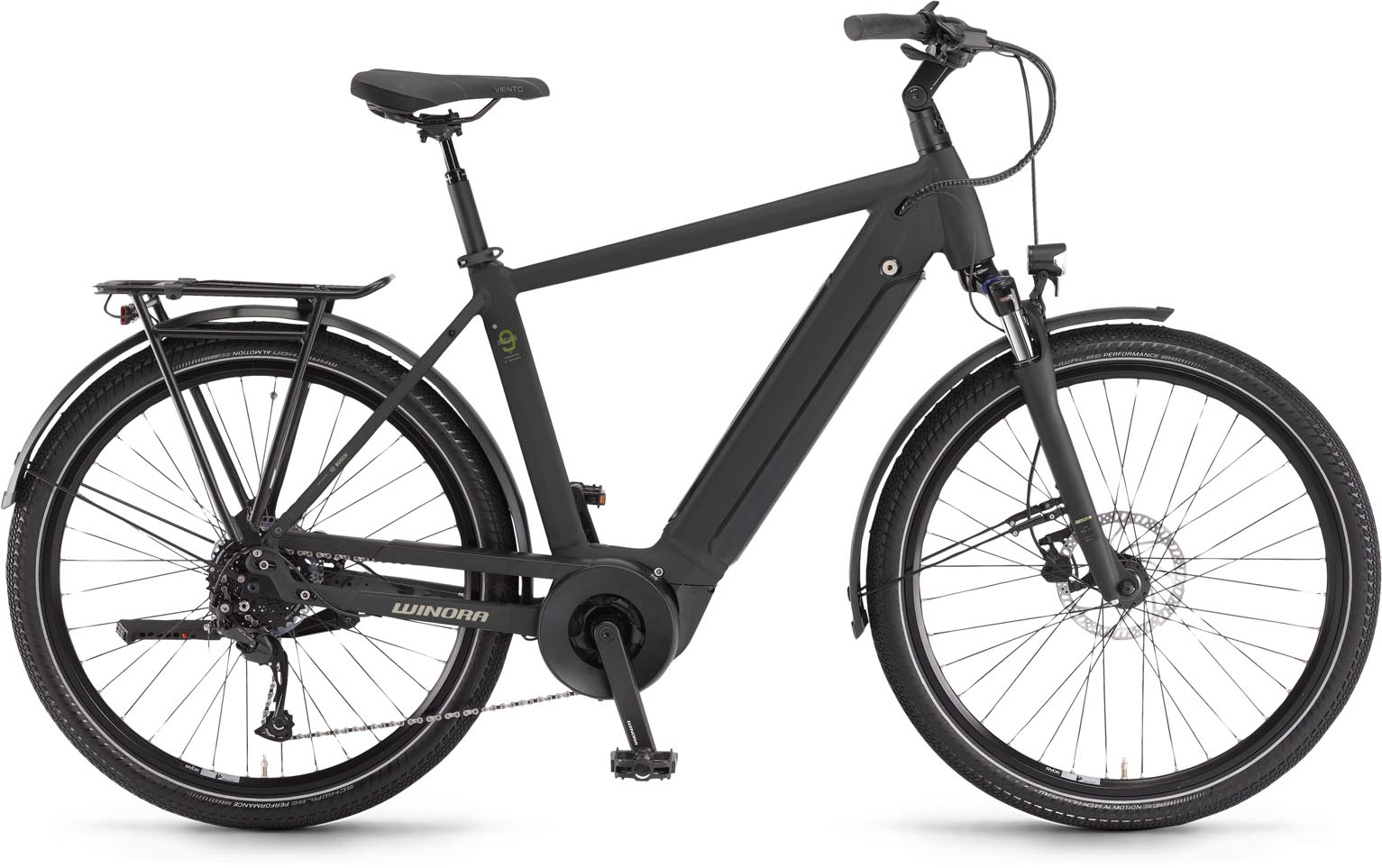 Winora Sinus X9 Black matte 2024 - Vélo trekking électrique Homme