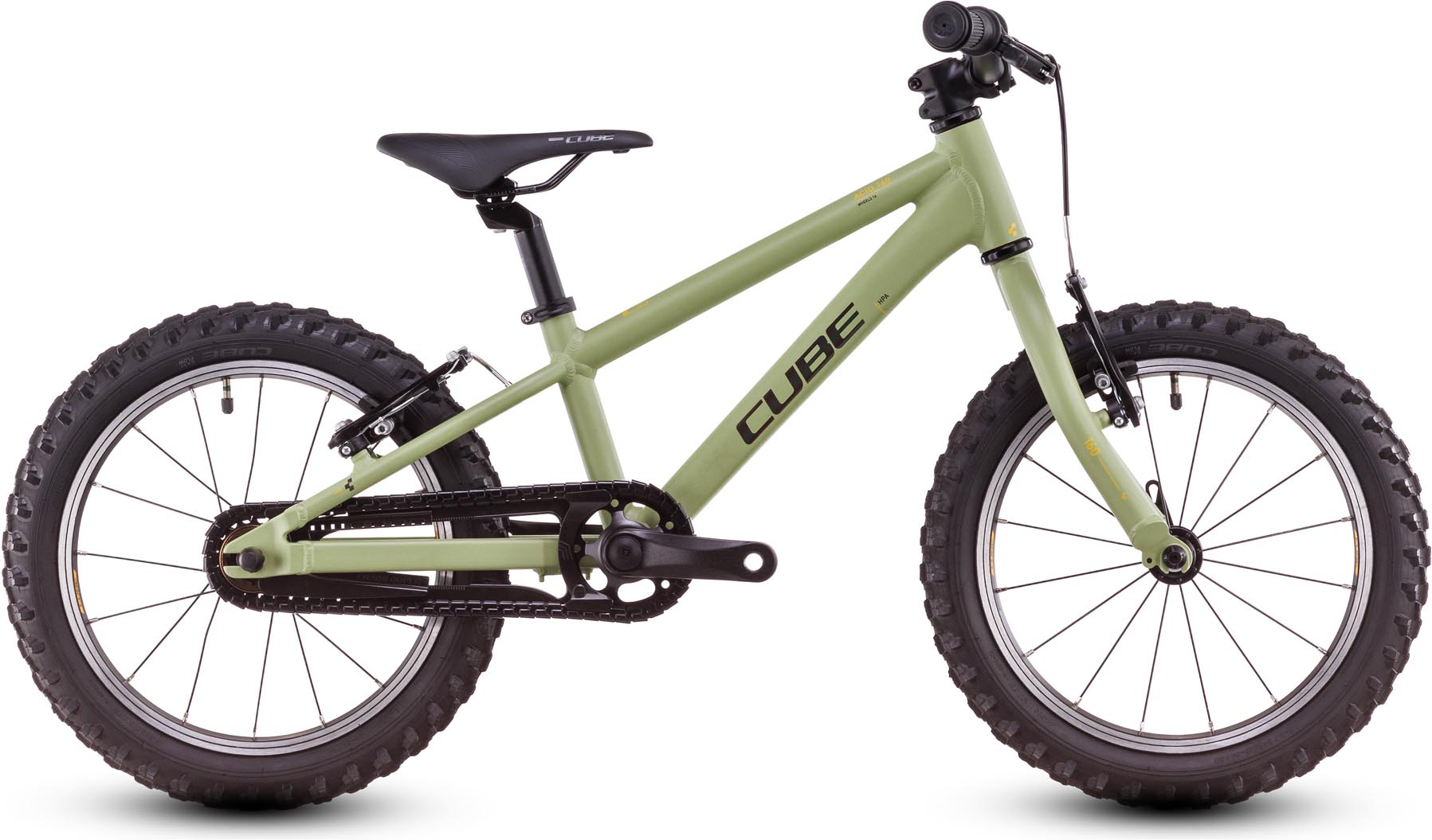 Cube Acid 160 lightolive n orange 2025 - Vélo enfant 16 pouces