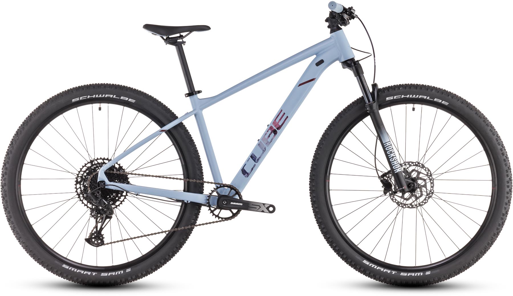 Cube Attention SLX pigeonblue n rubyred 2025 - VTT semi-rigide