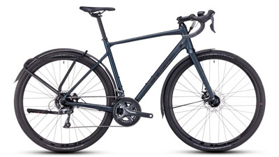 Vélo gravel Cube Nuroad FE en vert foncé.