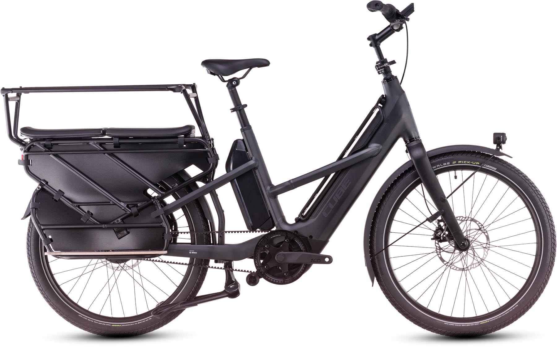 Cube Longtail Hybrid Family 725 grey n reflex 2025 - Vélo électrique cargo