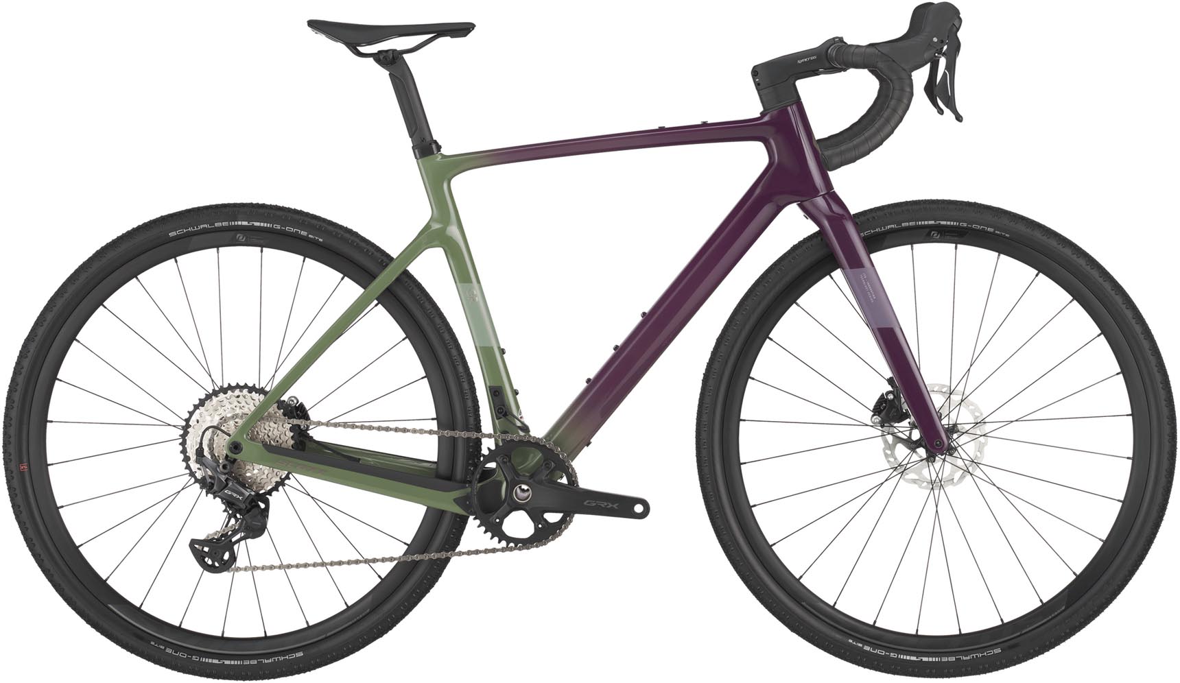 Scott Addict Gravel 40 olivine green / blackberry purple 2025 - Vélo en terre