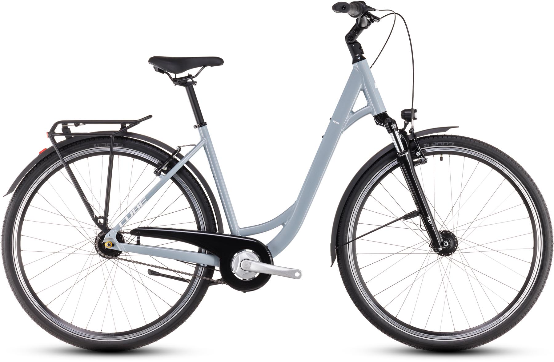 Cube Town ONE polargrey n white 2025 - Vélo trekking col de cygne