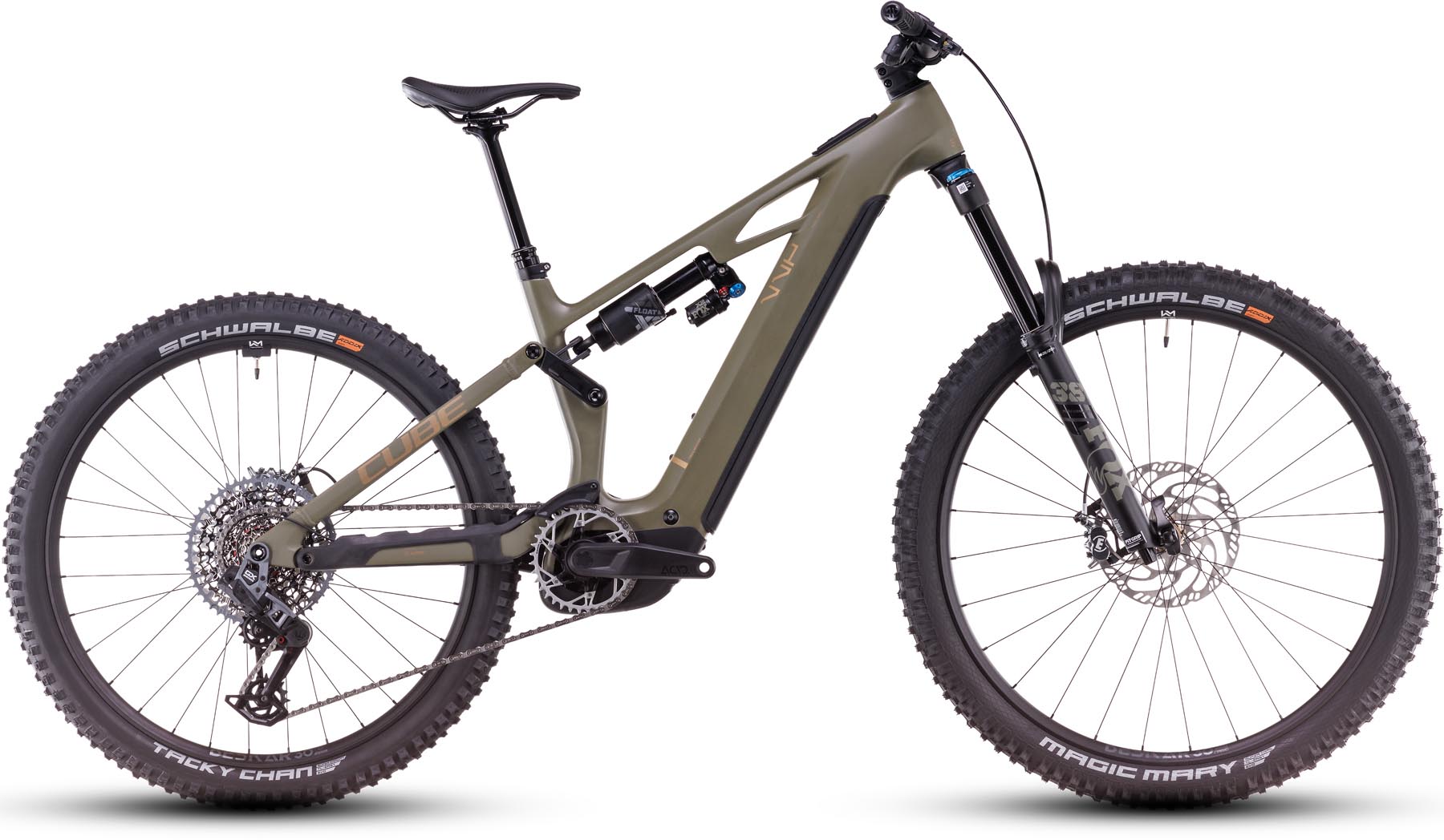 Cube Stereo Hybrid ONE77 HPC TM 800 dustyolive n gold 2025 - VTT tout suspendu électrique - Peinture endommagée - S