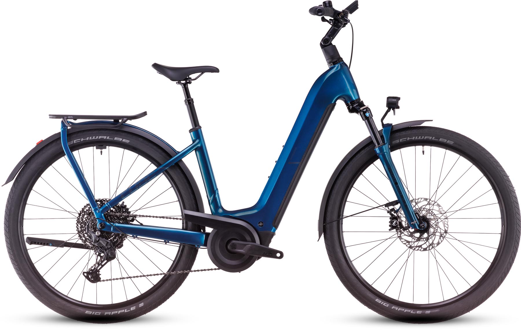 Cube Kathmandu Hybrid EX 800 electricblue n chrome 2025 - Vélo trekking électrique col de cygne