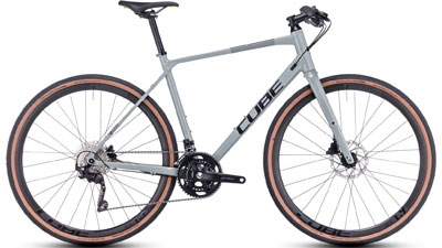 Vélo d'appartement Cube Nulane Pro en gris.