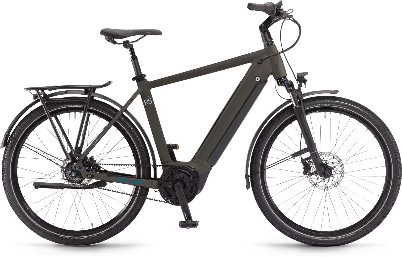 Winora Sinus R5f Peat matt 2024 - Vélo trekking électrique Homme