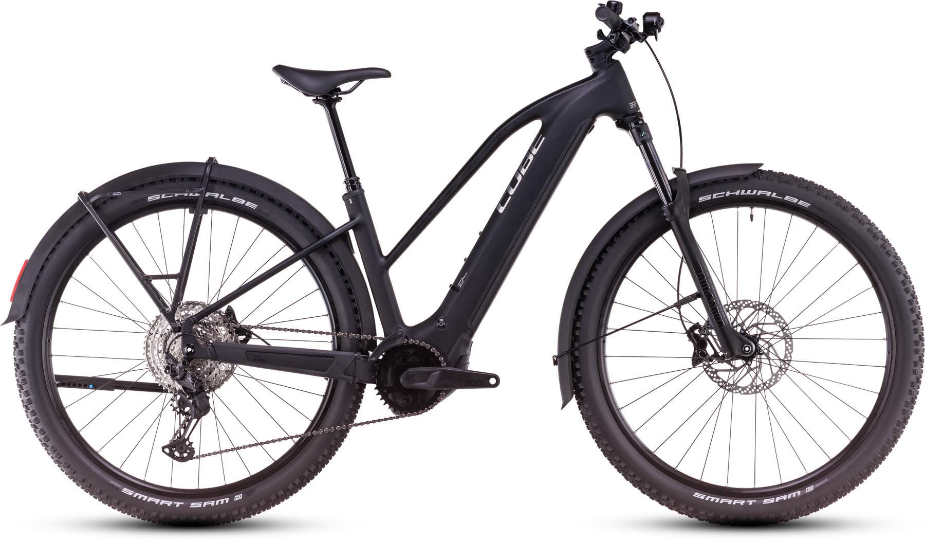 Cube Reaction Hybrid Race Allroad 800 black n metal 2025 - VTT semi-rigide électrique Femme