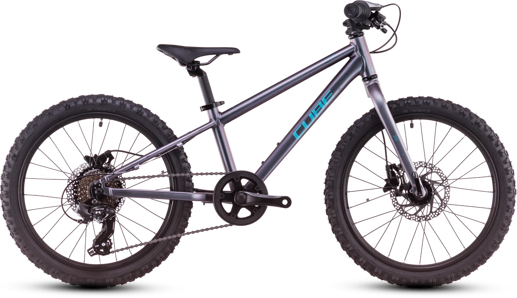 Cube Acid 200 Disc galactic n cyan 2025 - Vélo enfant 20 pouces