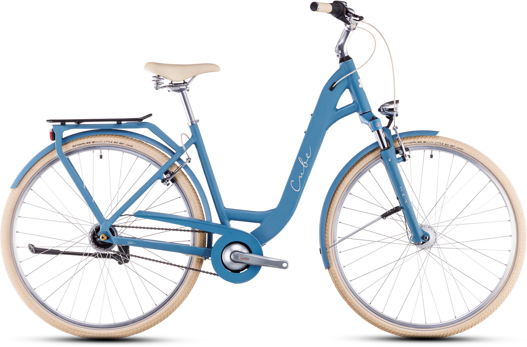 Cube Ella sphereblue n creme 2025 - Vélo trekking col de cygne