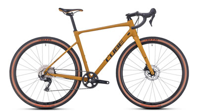 Vélo gravel Cube Nuroad EX en jaune.