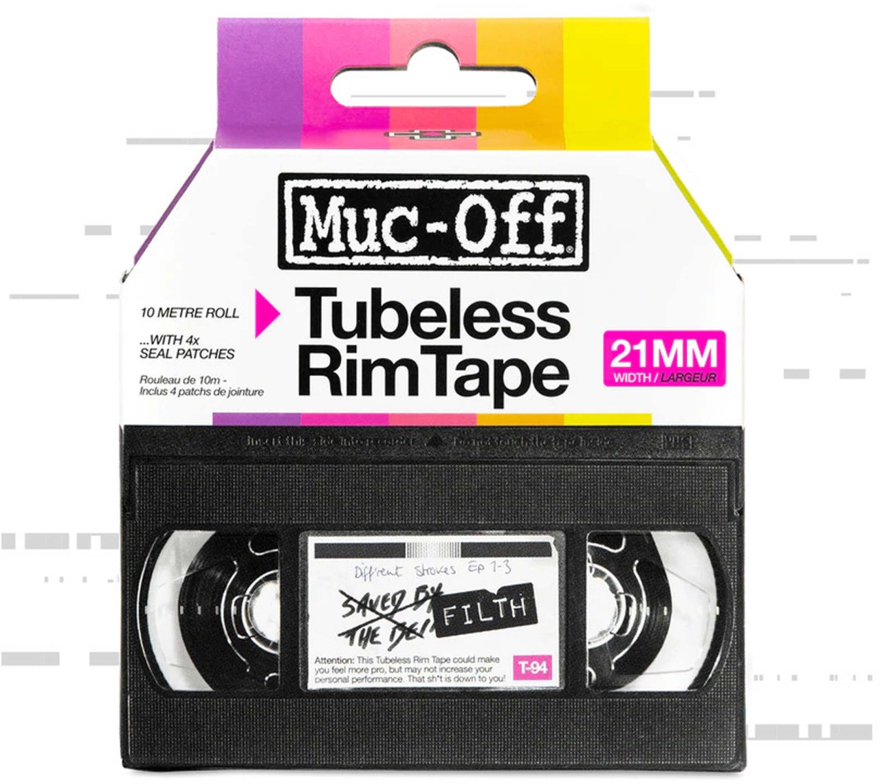 Muc-Off Ruban de jante Rim Tape 10m rouleau rose 21 mm