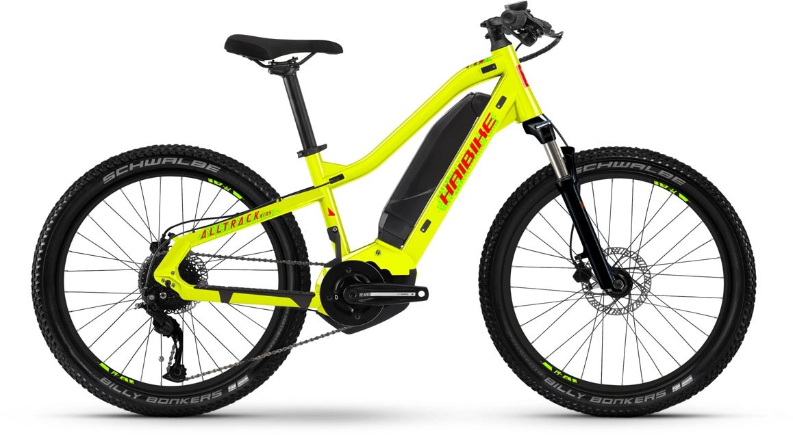 Haibike ALLTRACK Kids Gloss Lime Crystal / Red 2023 - Vélo enfant électrique 24 pouces