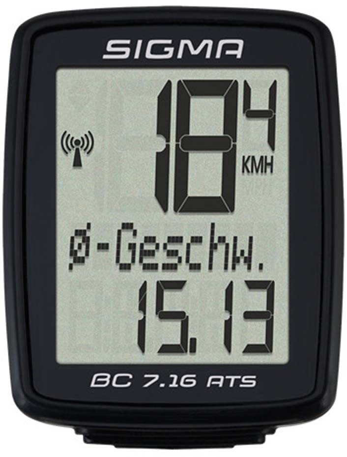 Sigma Bicycle Computer BC 7.16 ATS sans fil noir