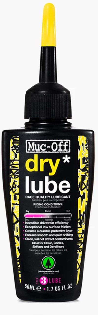 Muc-Off Dry Lube Bouteille de lubrifiant pour chaîne pour conditions sèches 50 ml