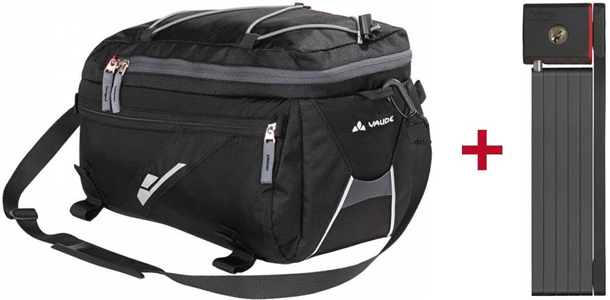 Sacoche de porte-bagages + antivol pliable