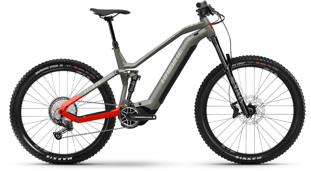 Haibike AllMtn 4 Gloss Khaki Red 2023 - VTT tout suspendu électrique