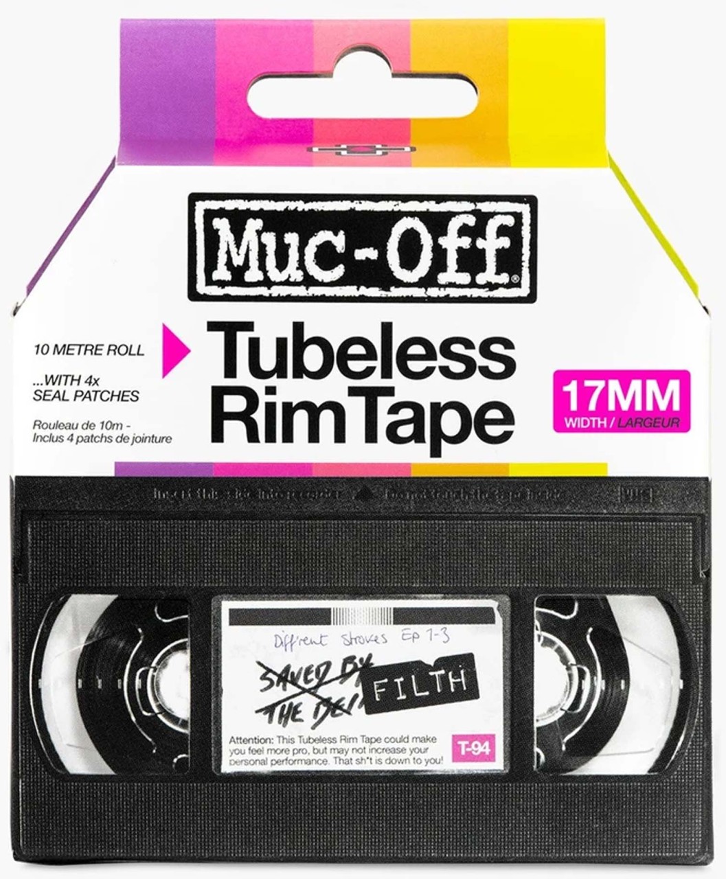 Muc-Off Ruban de jante Rim Tape 10m rouleau rose 17 mm