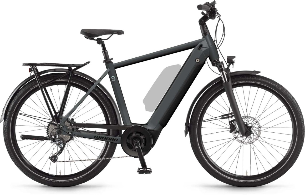 Winora Sinus 9 i625Wh darkslategrey matt 2022 - Vélo trekking électrique Homme