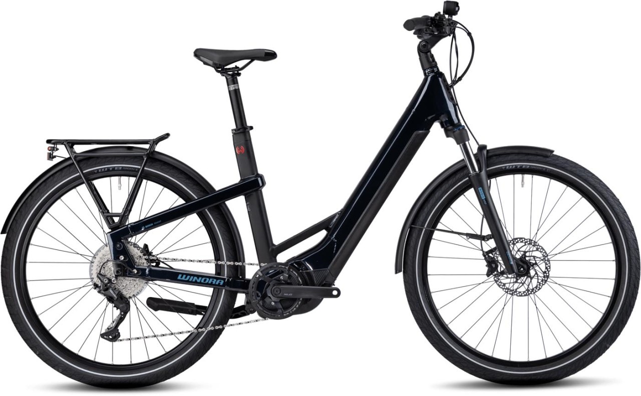 Winora Yakun 10 Darkblue 2023 - Vélo trekking électrique col de cygne