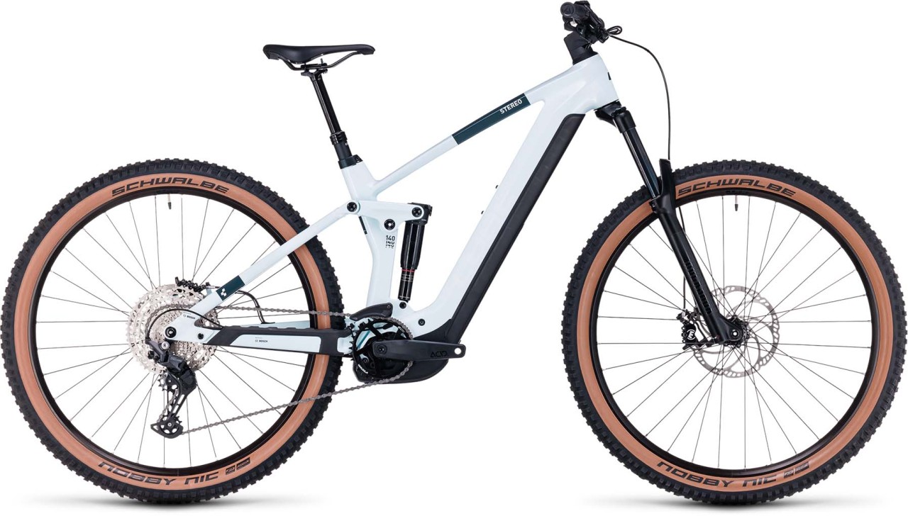 Cube Stereo Hybrid 140 HPC Pro 625 frostwhite n grey 2023 - VTT tout suspendu électrique