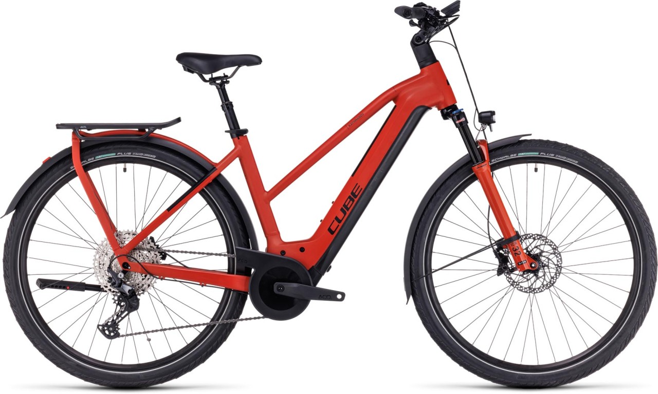 Cube Kathmandu Hybrid EXC 750 red n black 2024 - Vélo trekking électrique Femme