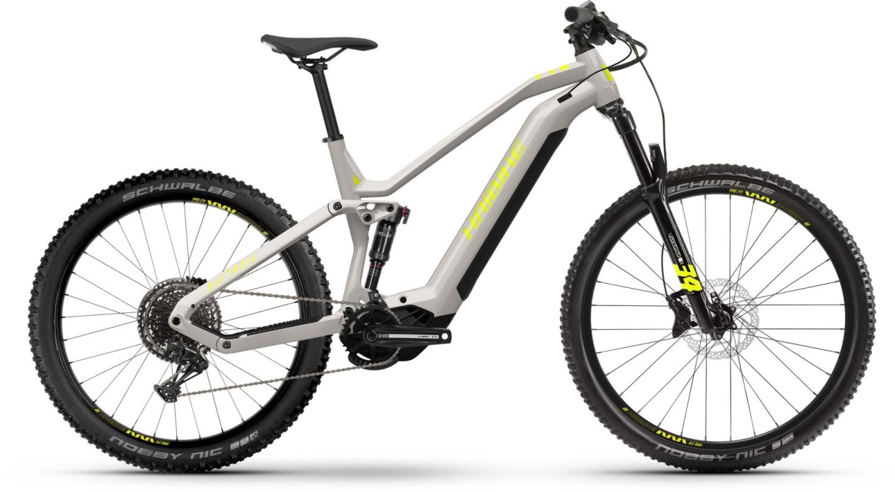 Haibike AllTrail 3 grey/neon yellow gloss 2023 - VTT tout suspendu électrique