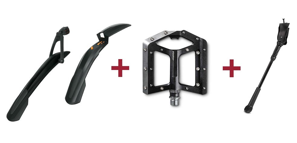 SKS Shockblade + Kit de garde-boue X-Blade + ACID Pédales FLAT A2-IB - black + Cube Support vélo Cubestand PRO