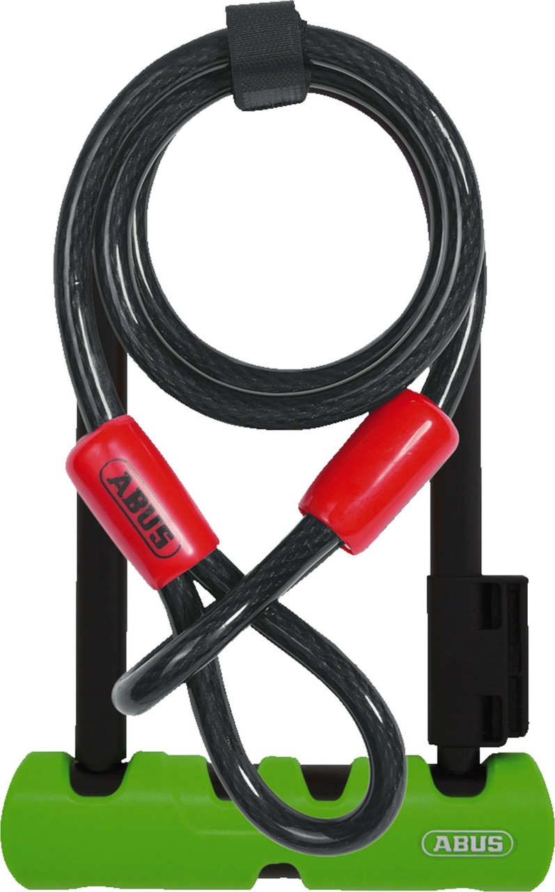 Abus Antivol à arceau Ultra Mini 410/150HB180 vert + support SH34 + câble acier Cobra 10/120