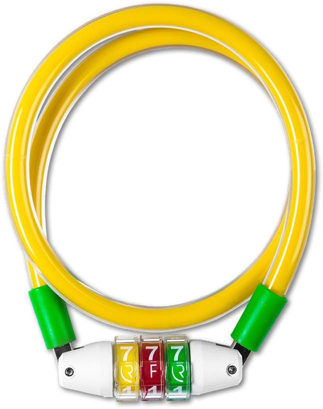 RFR Serrure à câble à combinaison Style CMPT jaune n vert