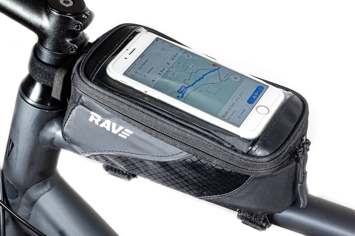 RAVE Fahrrad Poche pour téléphone portable Poche pour tube supérieur Poche de cadre Support universel
