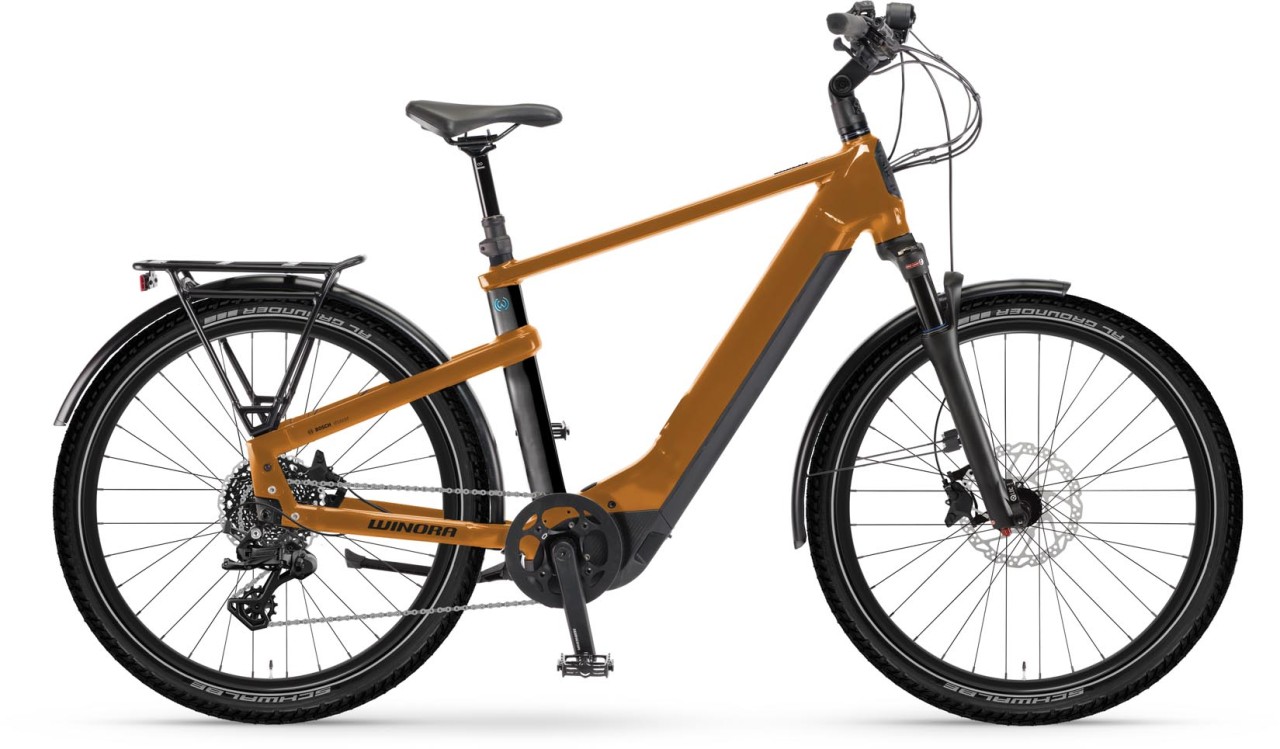 Winora Yakun X10 ginger gloss 2024 - Vélo trekking électrique Homme