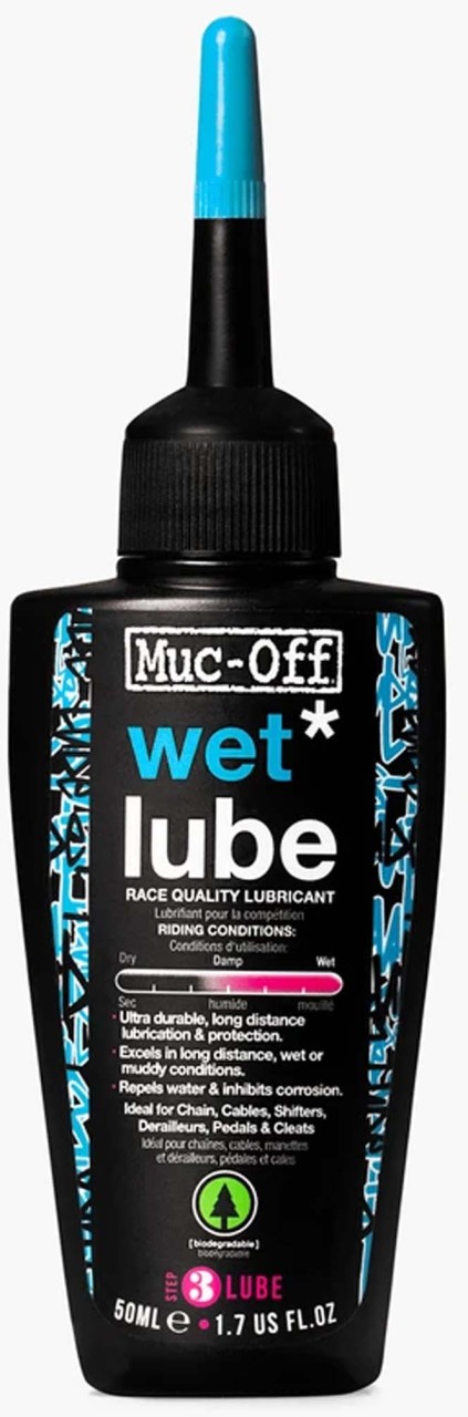 Muc-Off Wet Lube Bouteille de 50 ml Lubrifiant pour chaîne pour conditions humides