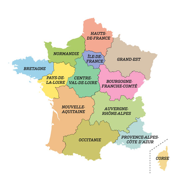 Carte de France programmes de soutien
